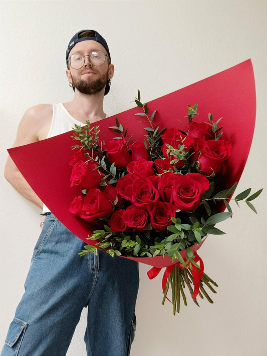 MONO OF RED ROSES - FLORALBROSTUDIO