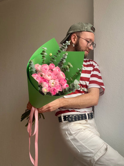 MONO OF PINK RANUNCULUSES