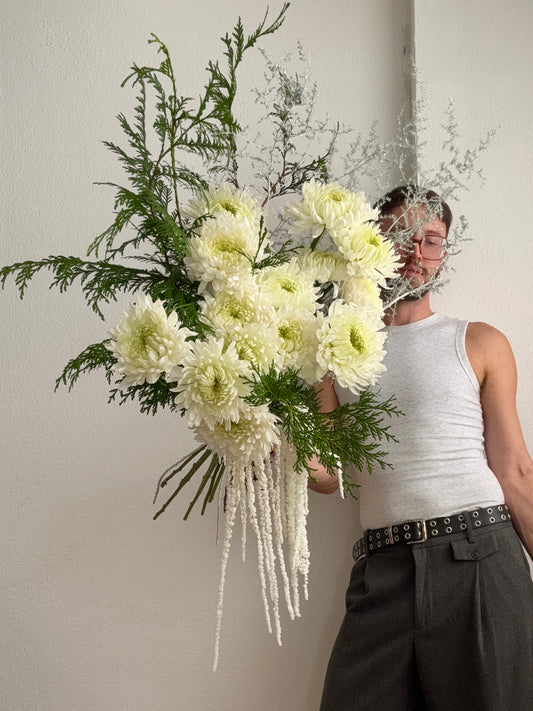 CLOUD OF WHITE CHRYSANTHEMUMS