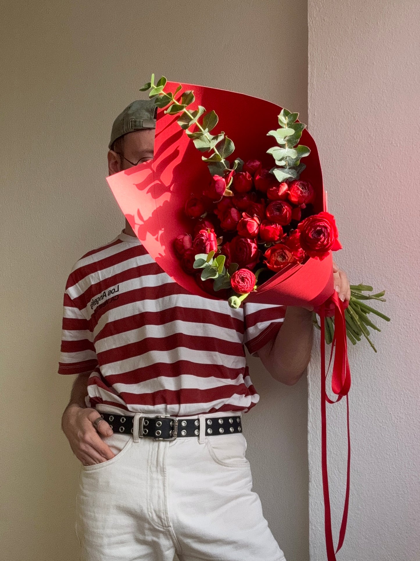 MONO OF RED RANUNCULUSES