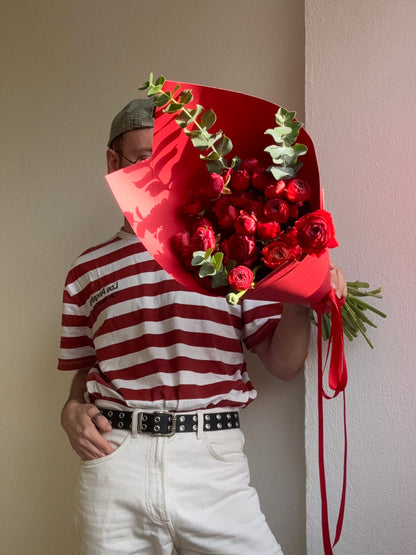 MONO OF RED RANUNCULUSES